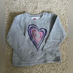 Hanes grey heart sweater girls 3T